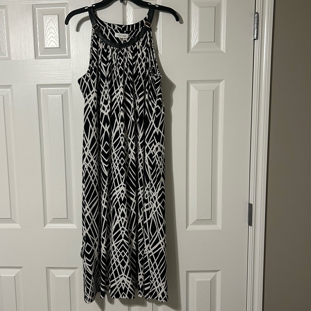 Calvin Klein Black and White Flowy Dress